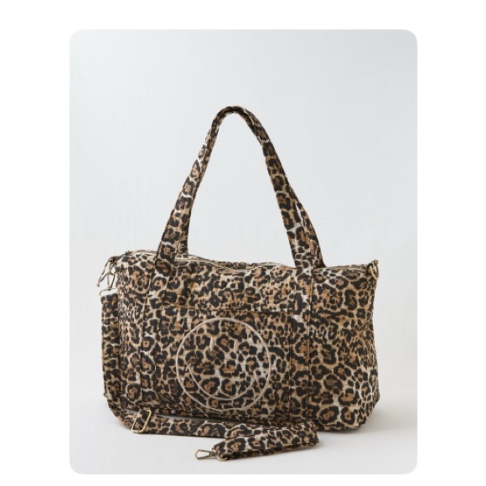 Aerie Smiley® Leopard Quilted Duffle Bag